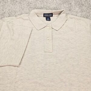 Lands' End‎ Women's XL Polo Shirt Beige Heathered Casual Short Sleeve Top NWT